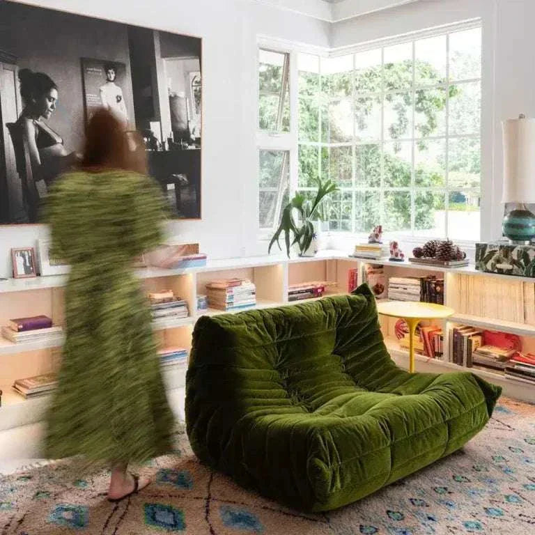 Ligne Roset Togo Sofa Replica – Vintage Green Velvet, Modern Modular Design