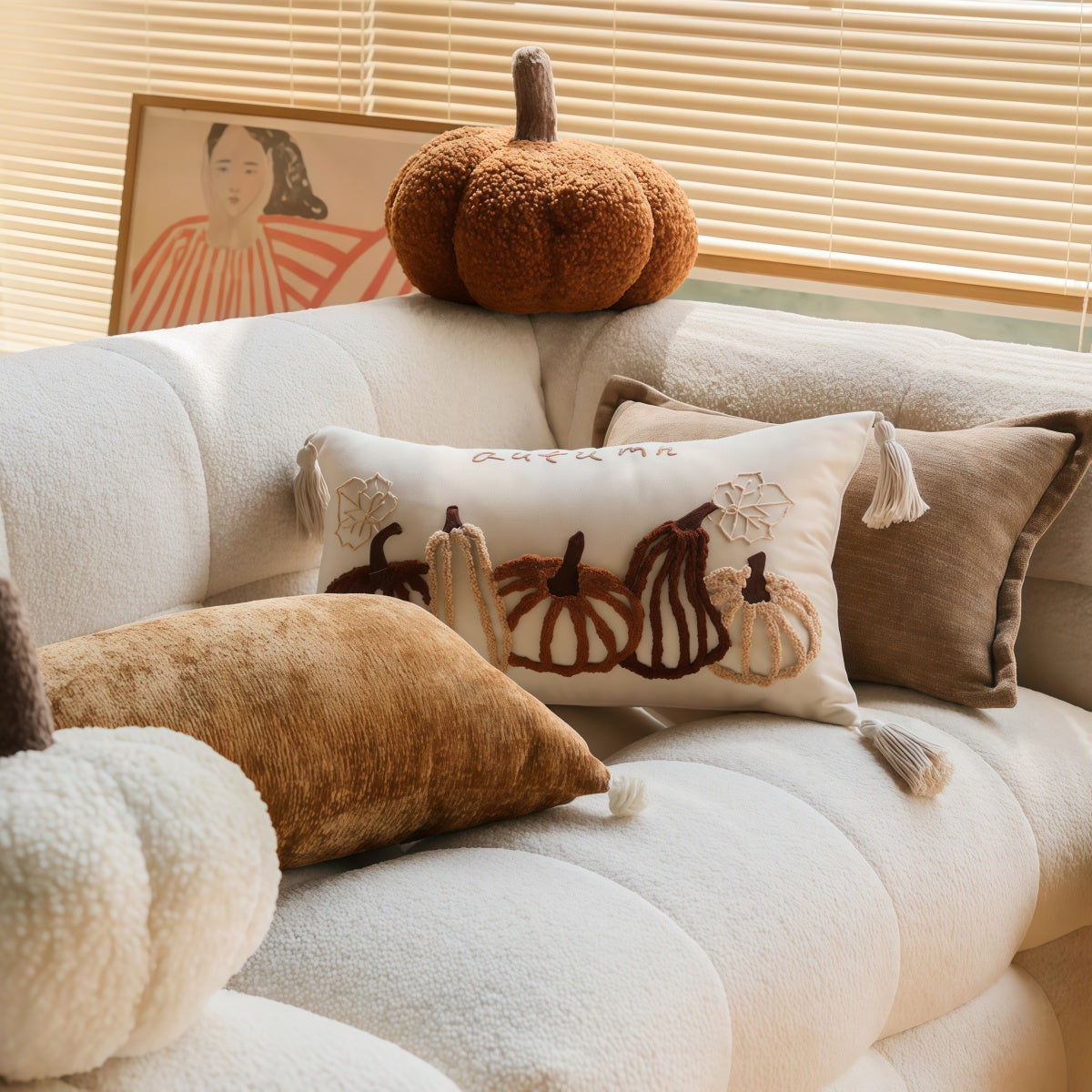 French-Style Decorative Throw Pillow Cushion Living Room Sofa Removable Washable