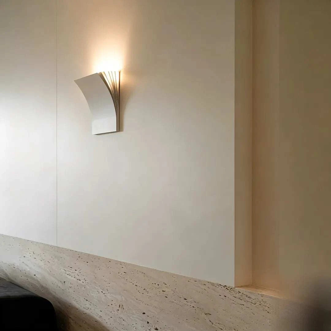 Minimalist book-shaped wall sconce with matte black iron frame and warm LED light for modern living room and hallway decor