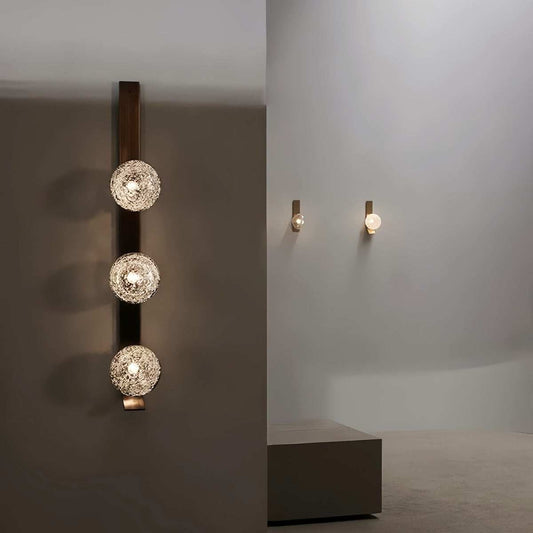 Luxury wall lamp with vintage bubble glass and warm LED light for living room ambiance