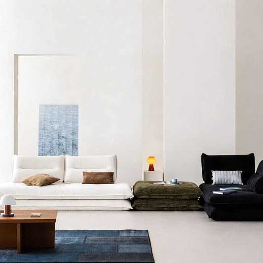 3-in-1 convertible velvet sofa bed in modern minimalist straight row design with removable washable fabric