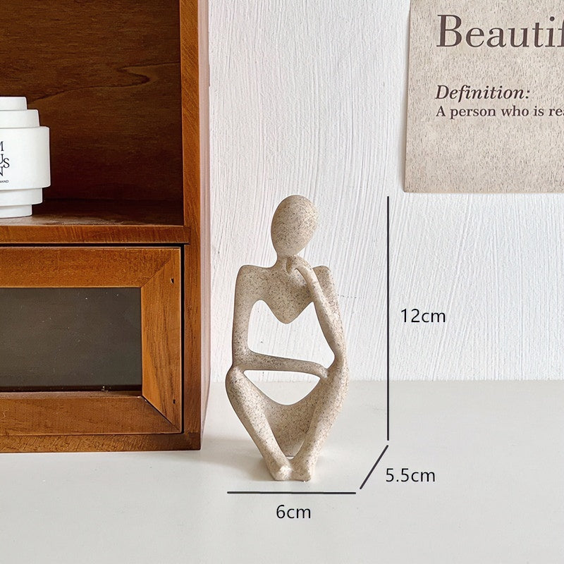 Minimalist abstract yoga figure desktop ornament in Nordic style for modern home decor