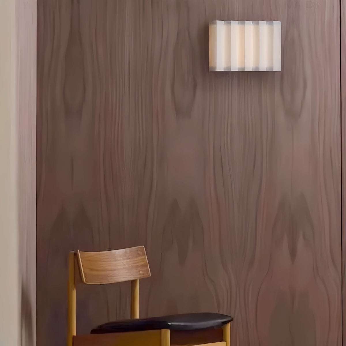 Wabi-Sabi vintage wall sconce with hand-woven Japanese design and warm LED light for ambient hotel and home decor