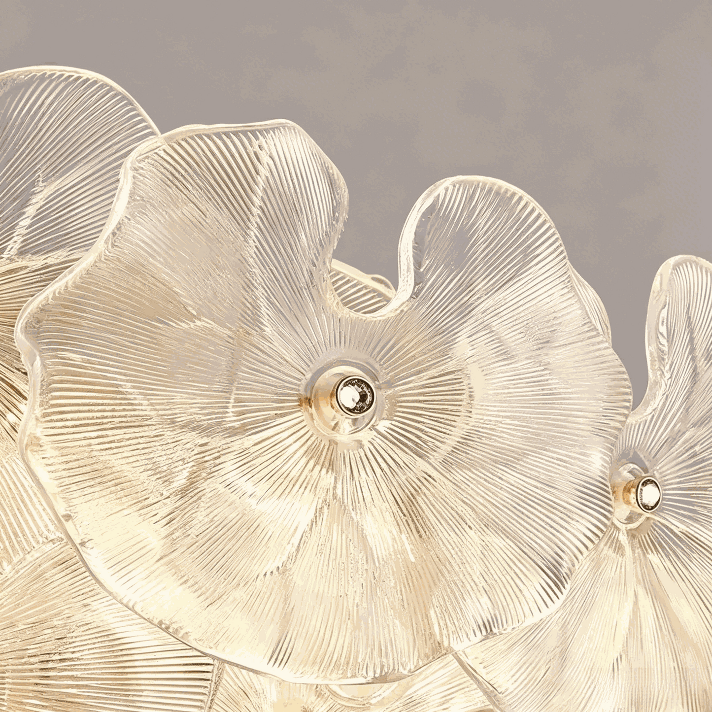 French luxury designer ceiling light with floral glass petals and adjustable LED pendant lamp for living and dining rooms