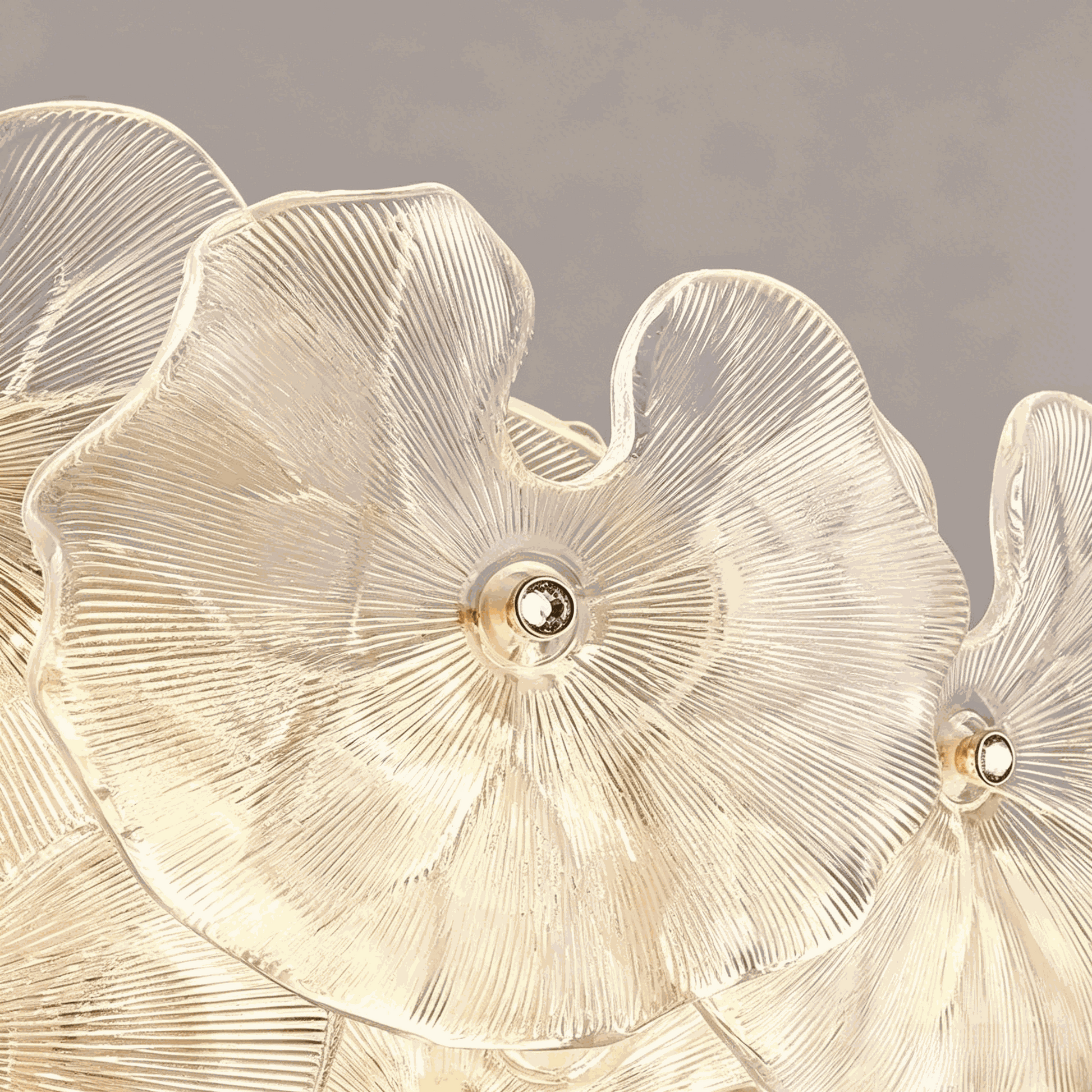 French luxury designer ceiling light with floral glass petals and adjustable LED pendant lamp for living and dining rooms