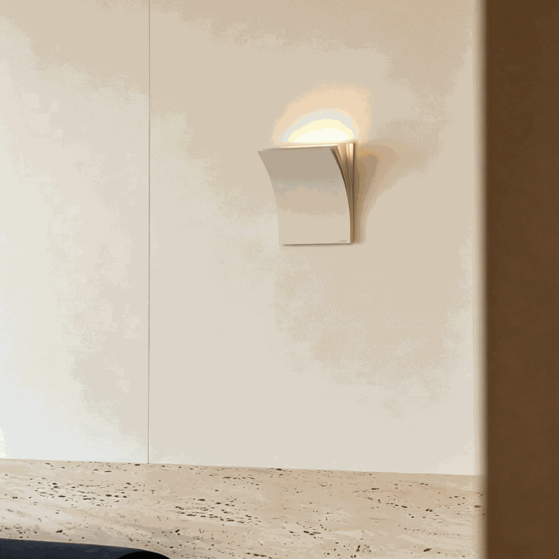 Book-shaped matte metal wall sconce with warm white LED light for minimalist modern decor in living rooms and hallways