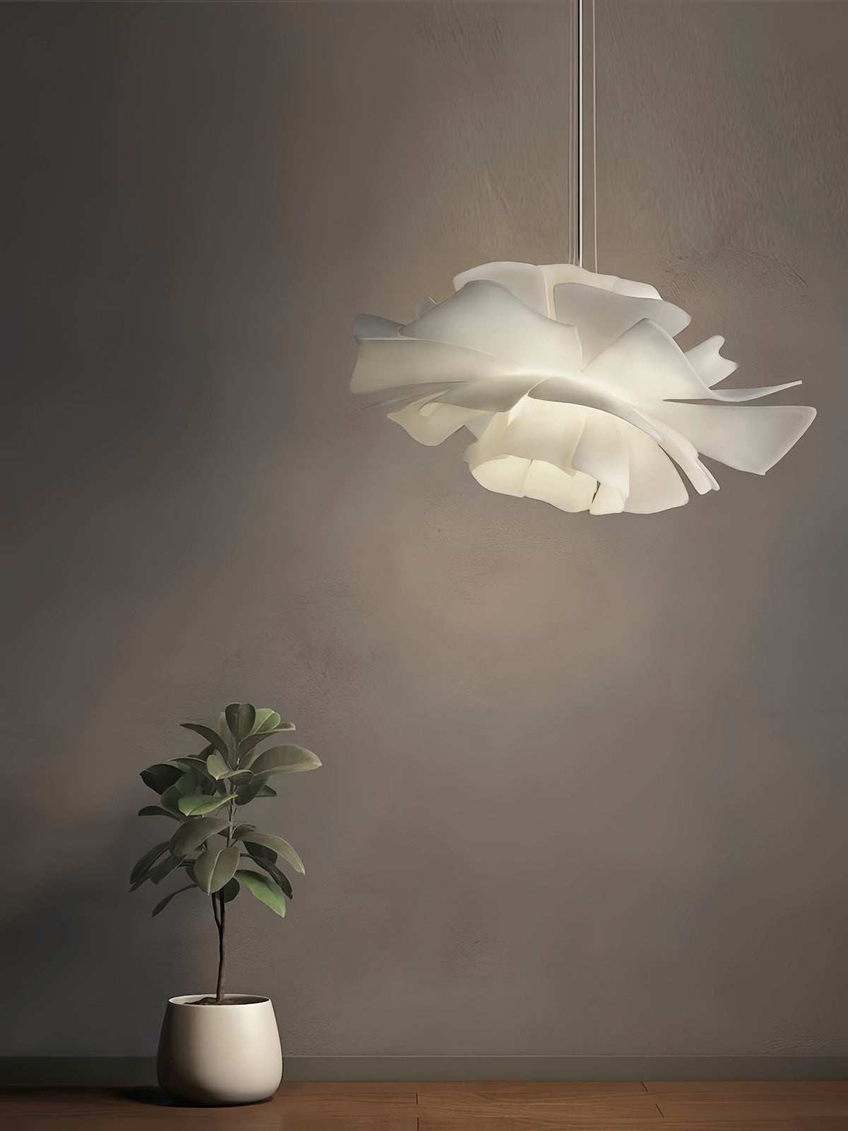 Creative pendant light with Nordic minimalist design in natural tones for commercial and home interiors