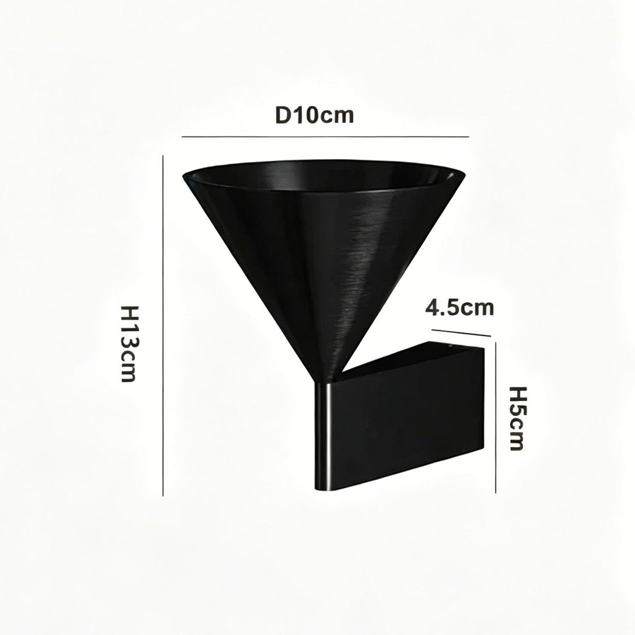 Italian minimalist modern wall sconce with conical aluminum shade and brushed anodized finish providing warm 3000K LED light for hallways and bedrooms