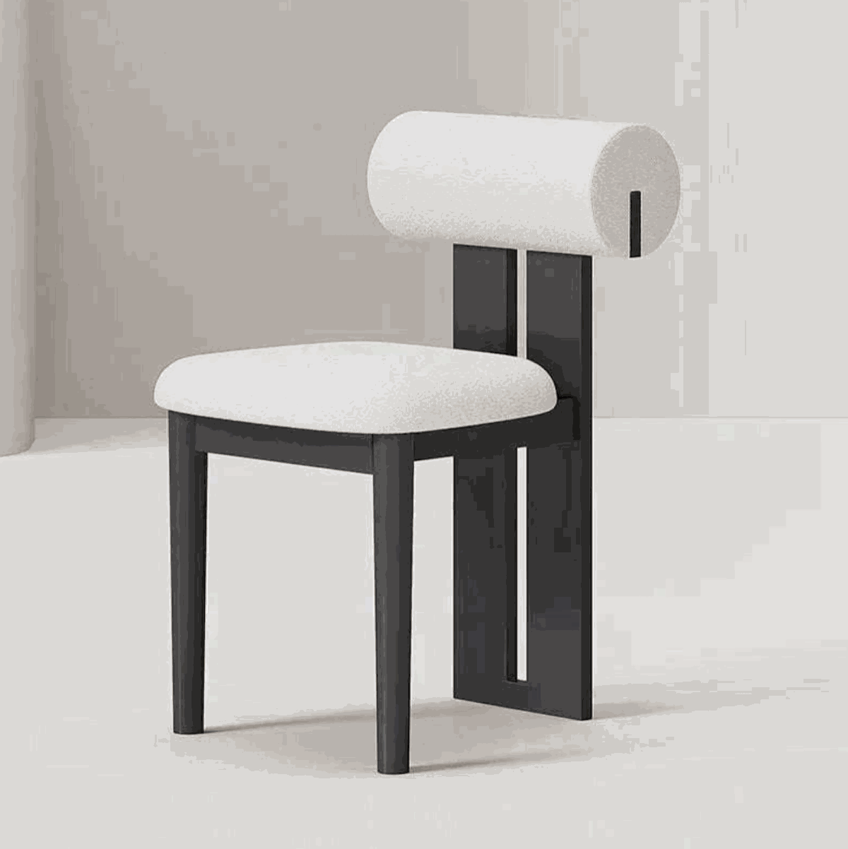 Set of 2 elegant Nordic dining chairs in solid wood and microfiber leather