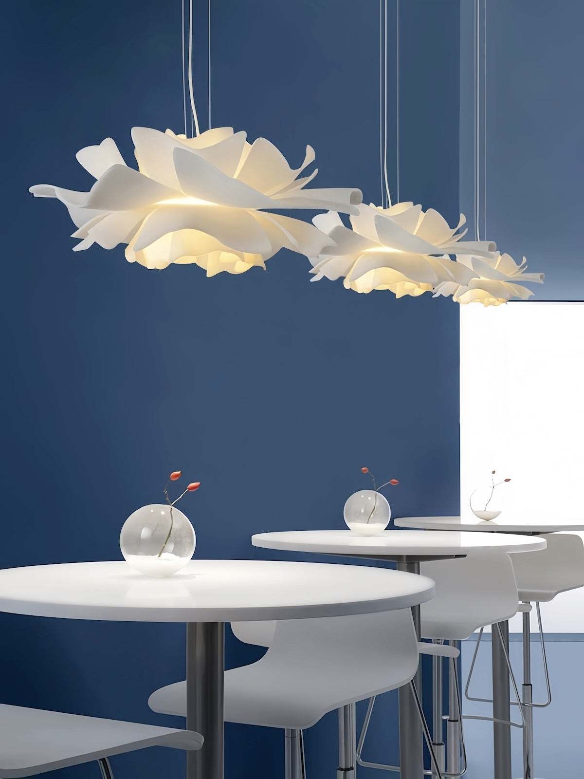 Creative pendant light with Nordic minimalist design and warm natural tones for commercial and home interiors