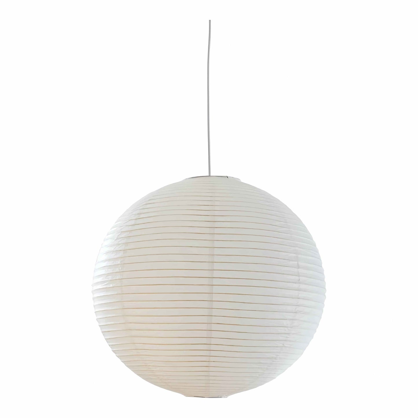 Noguchi Isamu rice paper pendant lighting fixture illuminated