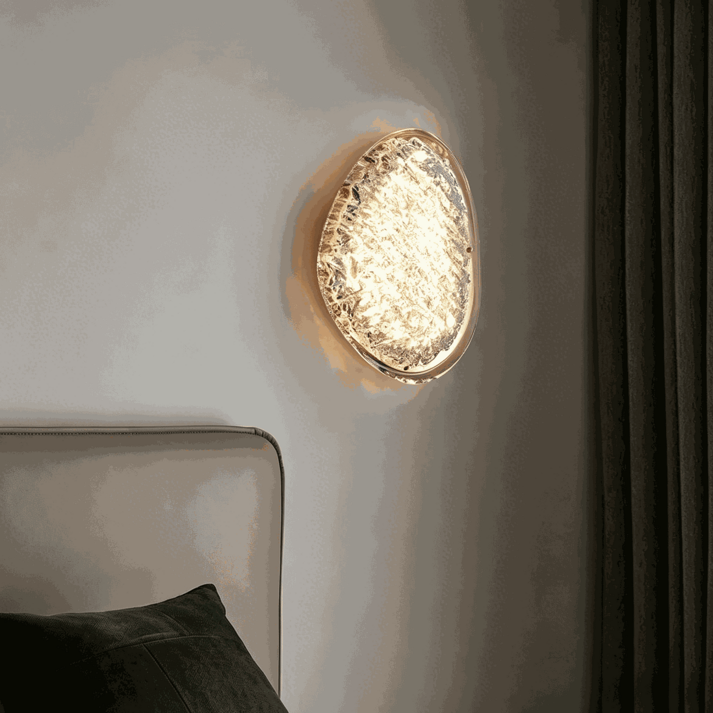 Italian Luxury Book Form Wall Lamp with textured acrylic shade and LED light for bedroom and hallway decor