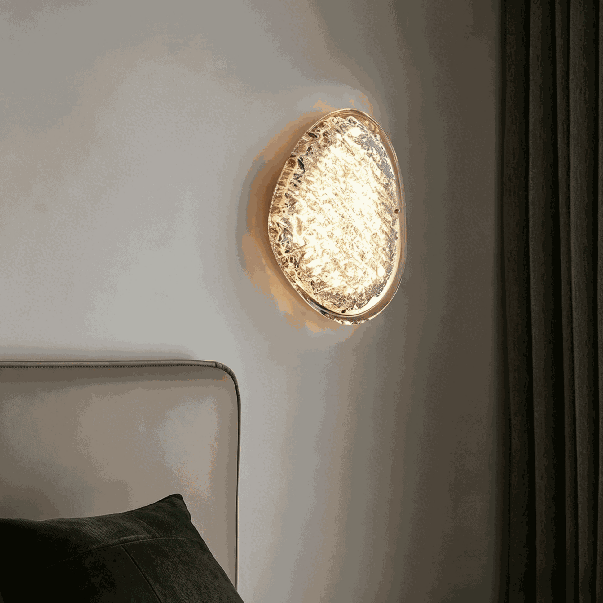 Italian Luxury Book Form Wall Lamp with textured acrylic shade and LED light for bedroom and hallway decor