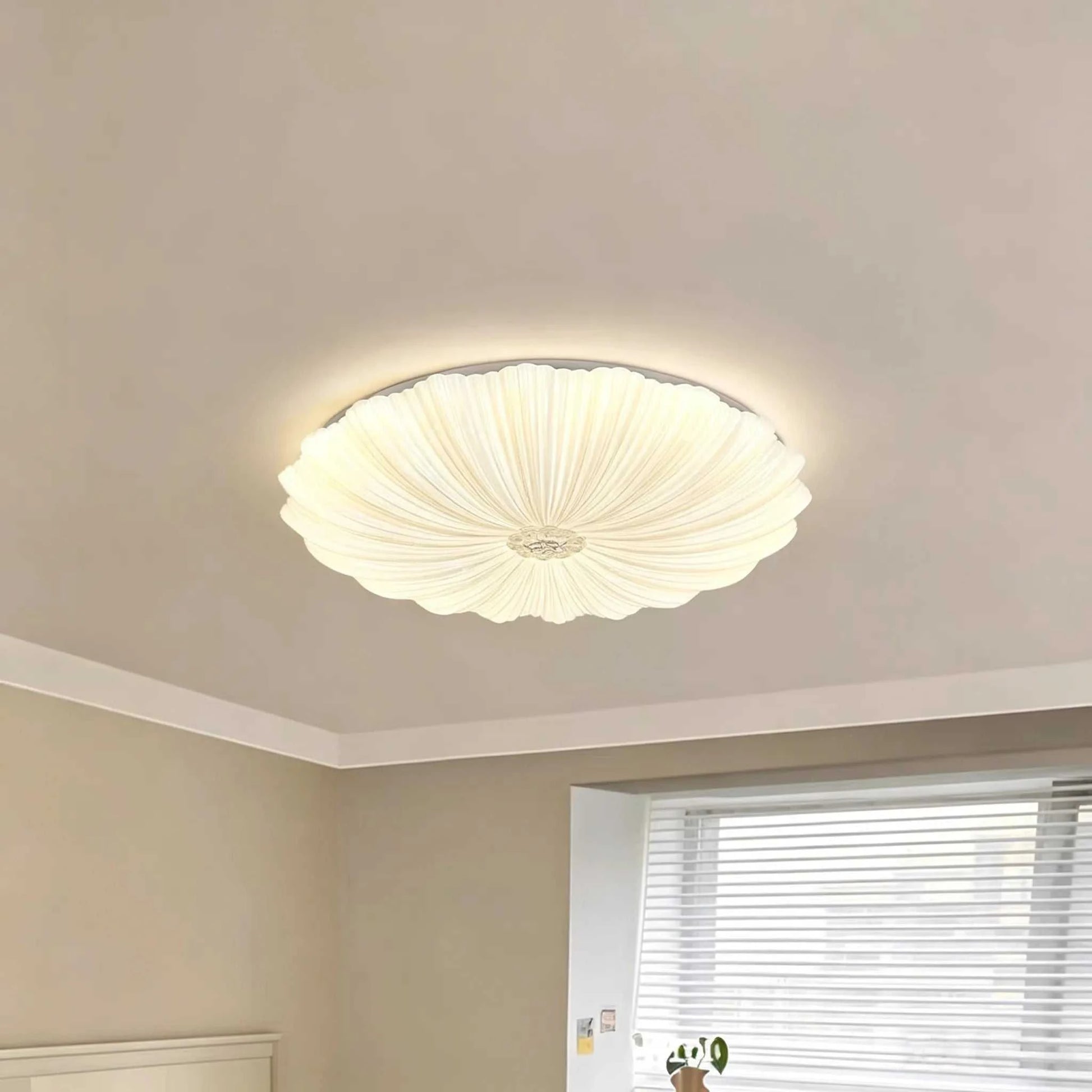 Cream French Light luxury flush mount ceiling lamp in modern minimalist style for bedroom and study decor