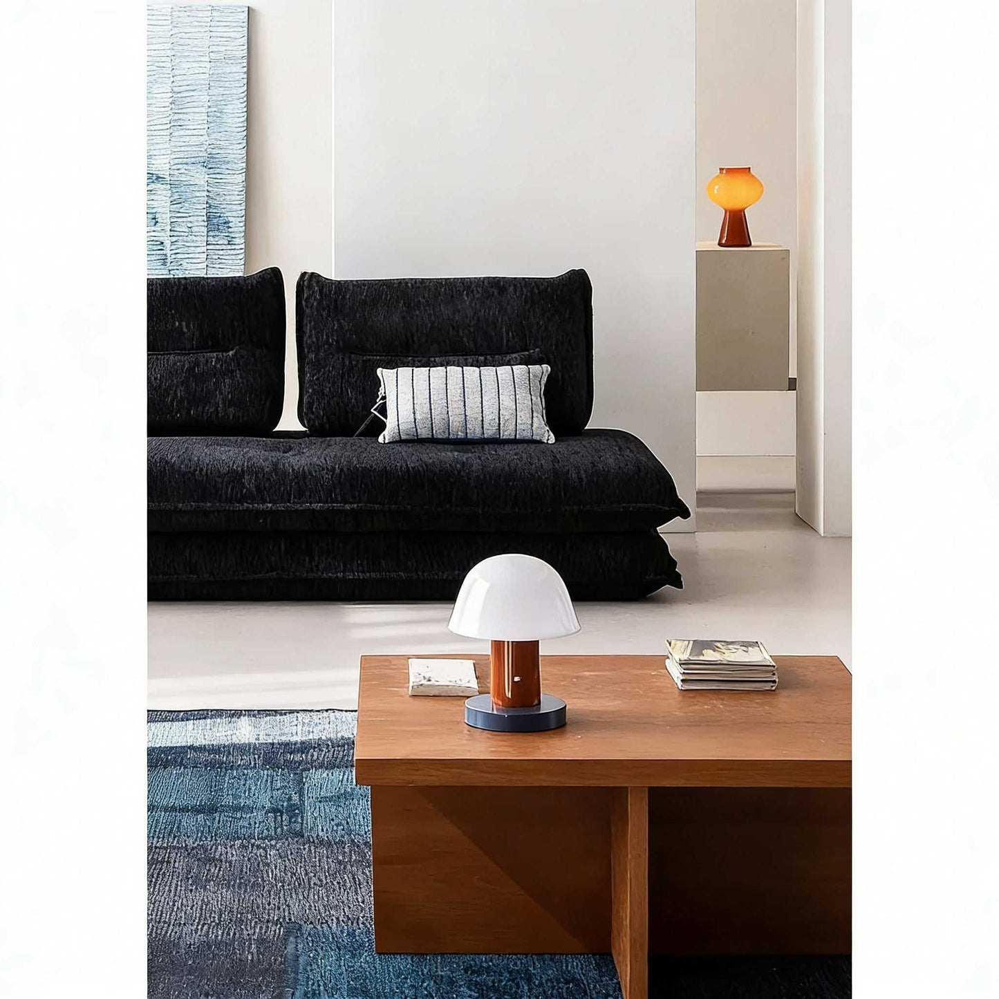 3-in-1 convertible velvet sofa bed in modern minimalist straight row design with removable washable fabric