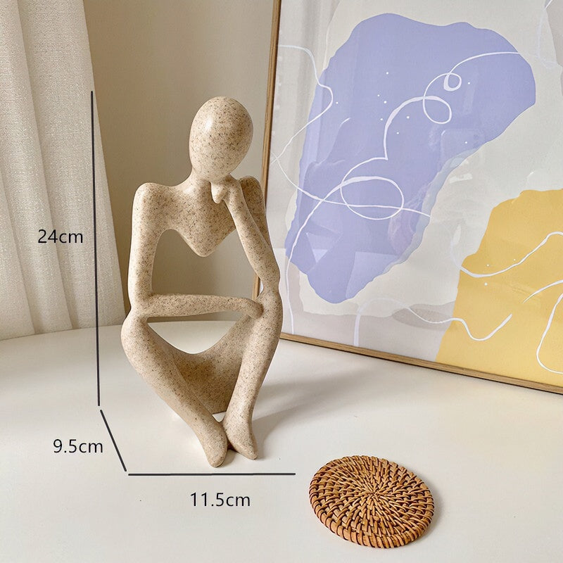 Minimalist abstract yoga figure desktop decor with Nordic design and artistic human silhouette
