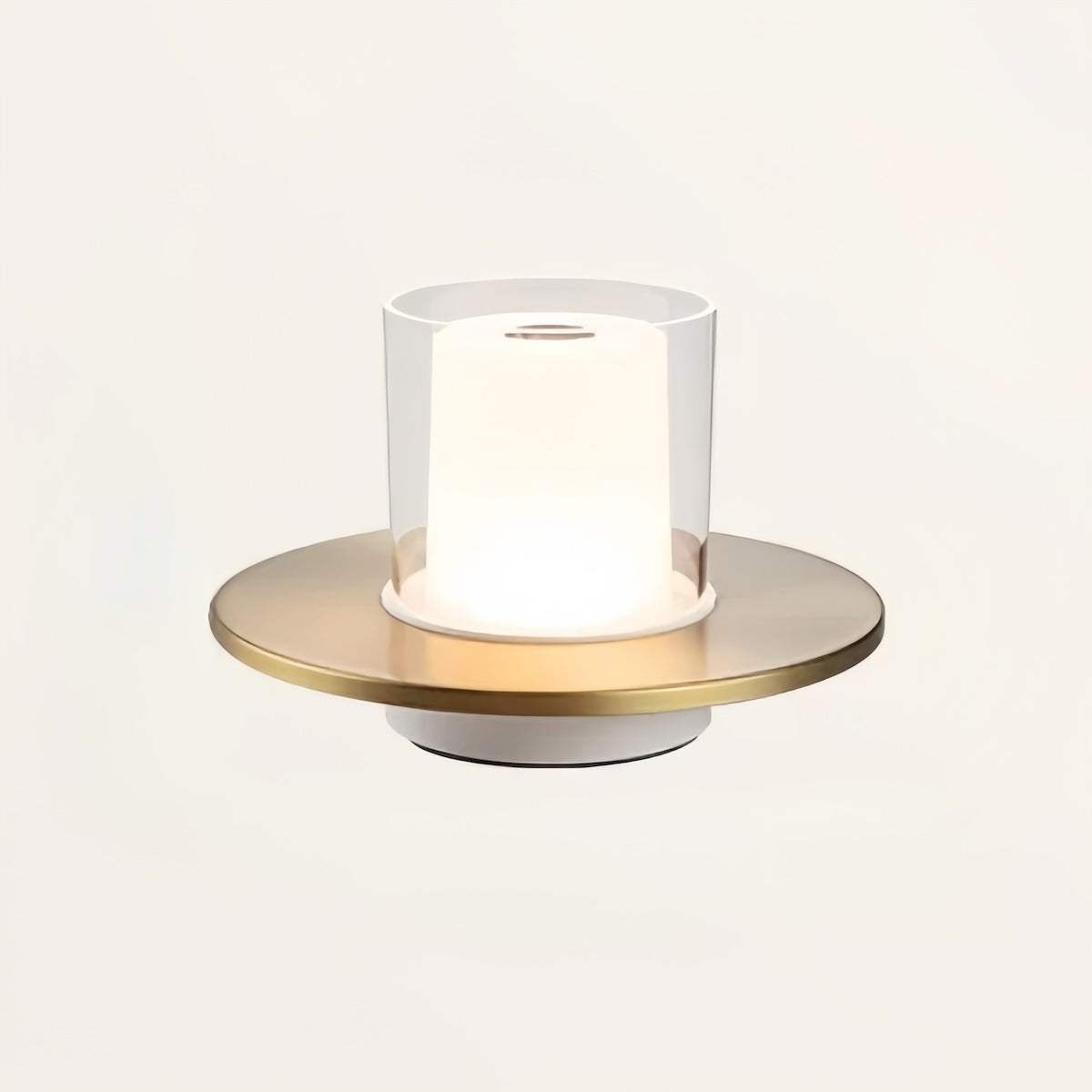 Rechargeable ambience night lamp with warm LED glow and sleek gold design for dining and outdoor use