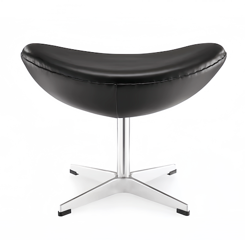 Egg Chair with stool in leather - sparkledecor.com