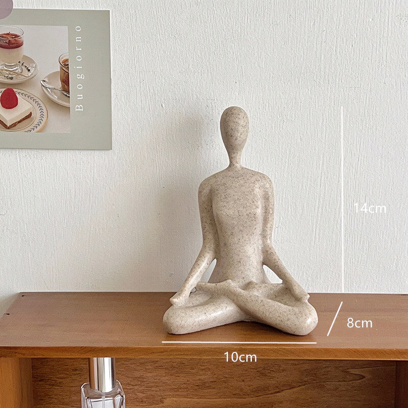 Minimalist abstract yoga figure desktop decor with Nordic style