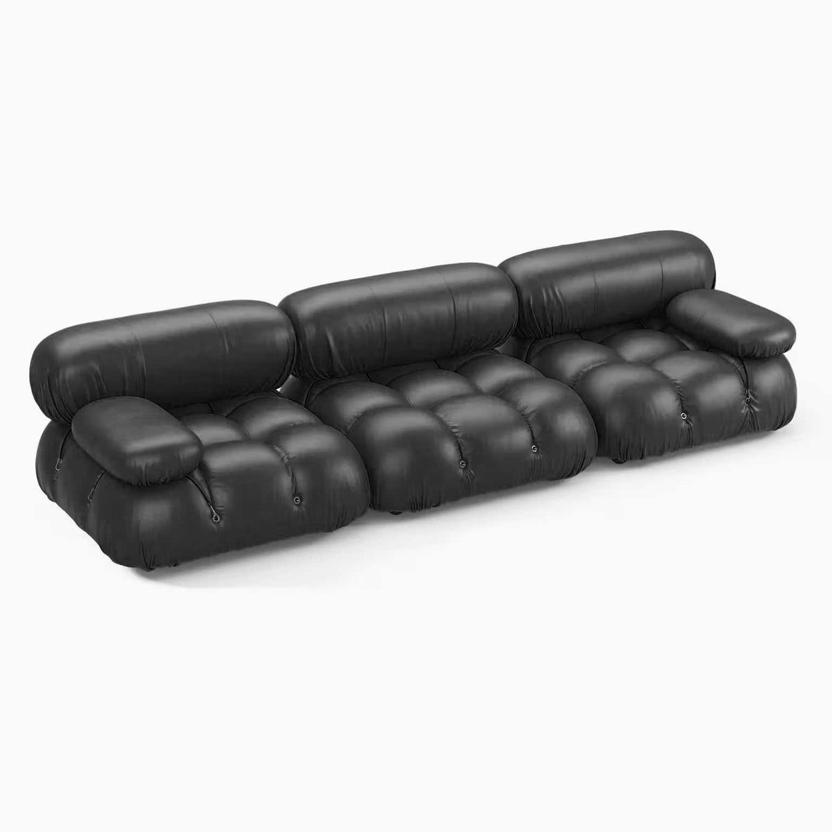 Camaleonda Modular Leather Sofa in premium aniline leather with reconfigurable design and solid wood feet