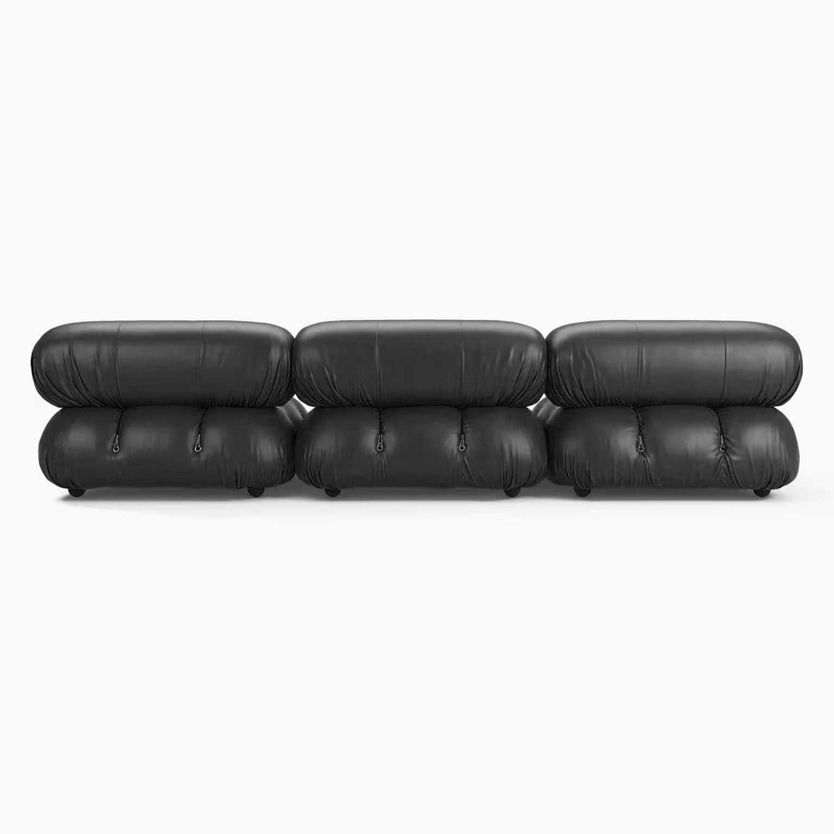 Camaleonda modular leather sofa in premium aniline leather with reconfigurable design and brass connectors