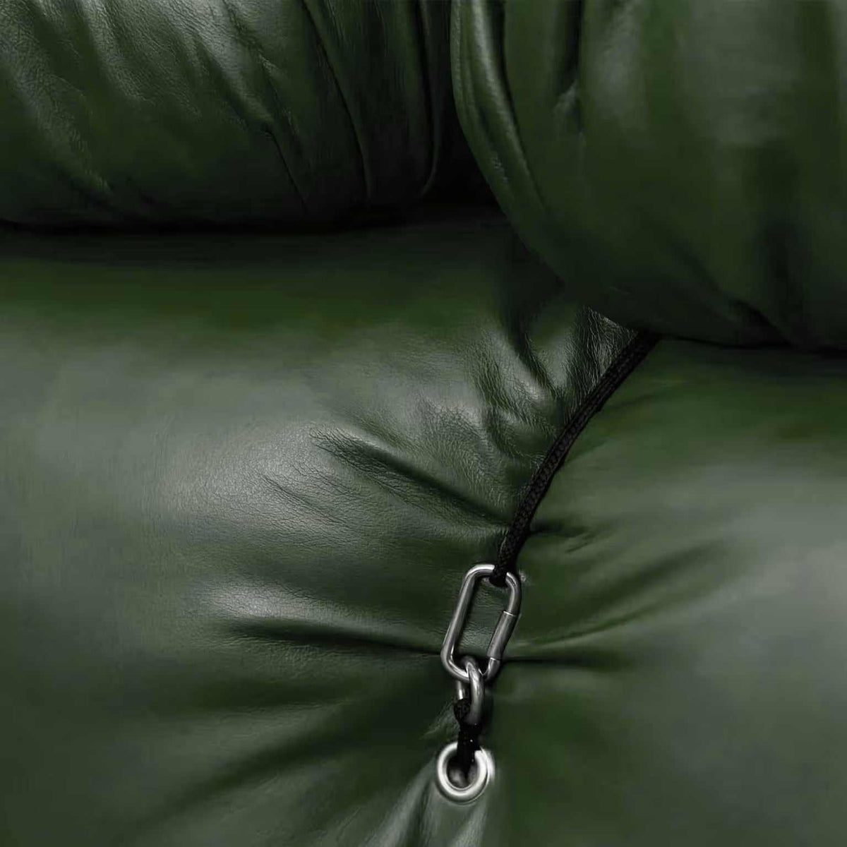 Camaleonda modular leather sofa in brown aniline leather with brass connectors and wooden feet, modern reconfigurable design