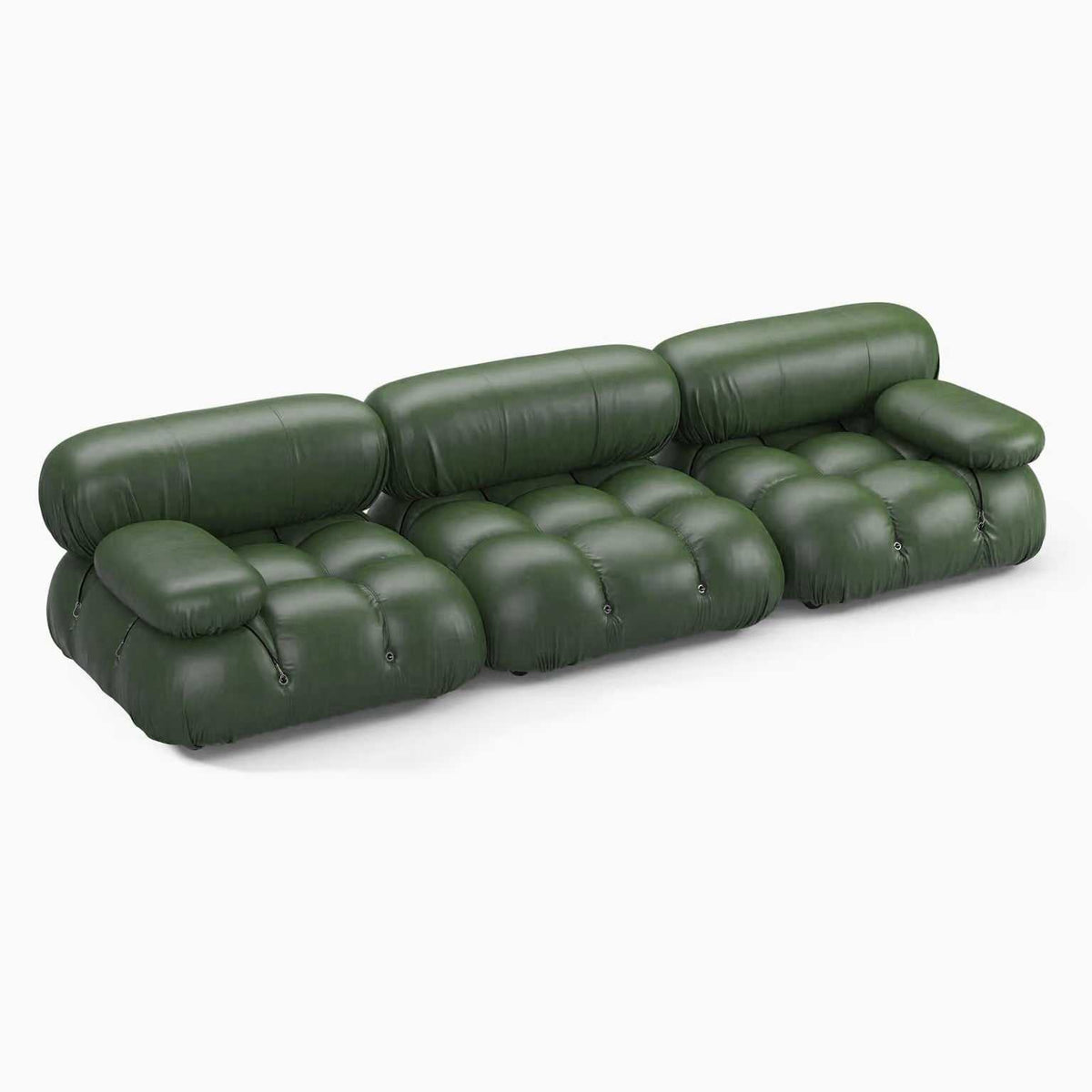 Camaleonda Modular Leather Sofa in premium aniline leather with reconfigurable modern design and brass accents