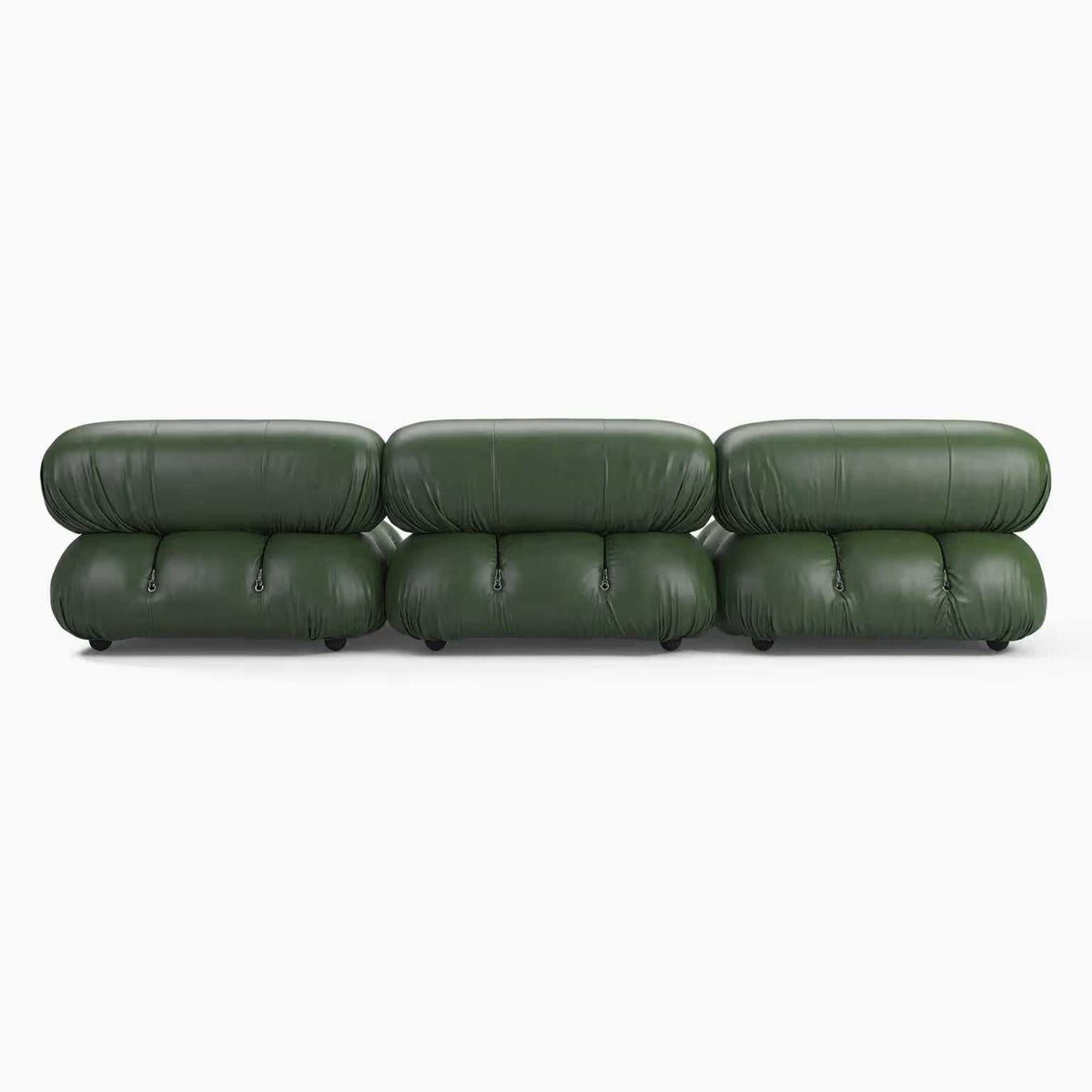Camaleonda Modular Leather Sofa in premium aniline leather with reconfigurable modern design and solid wood feet