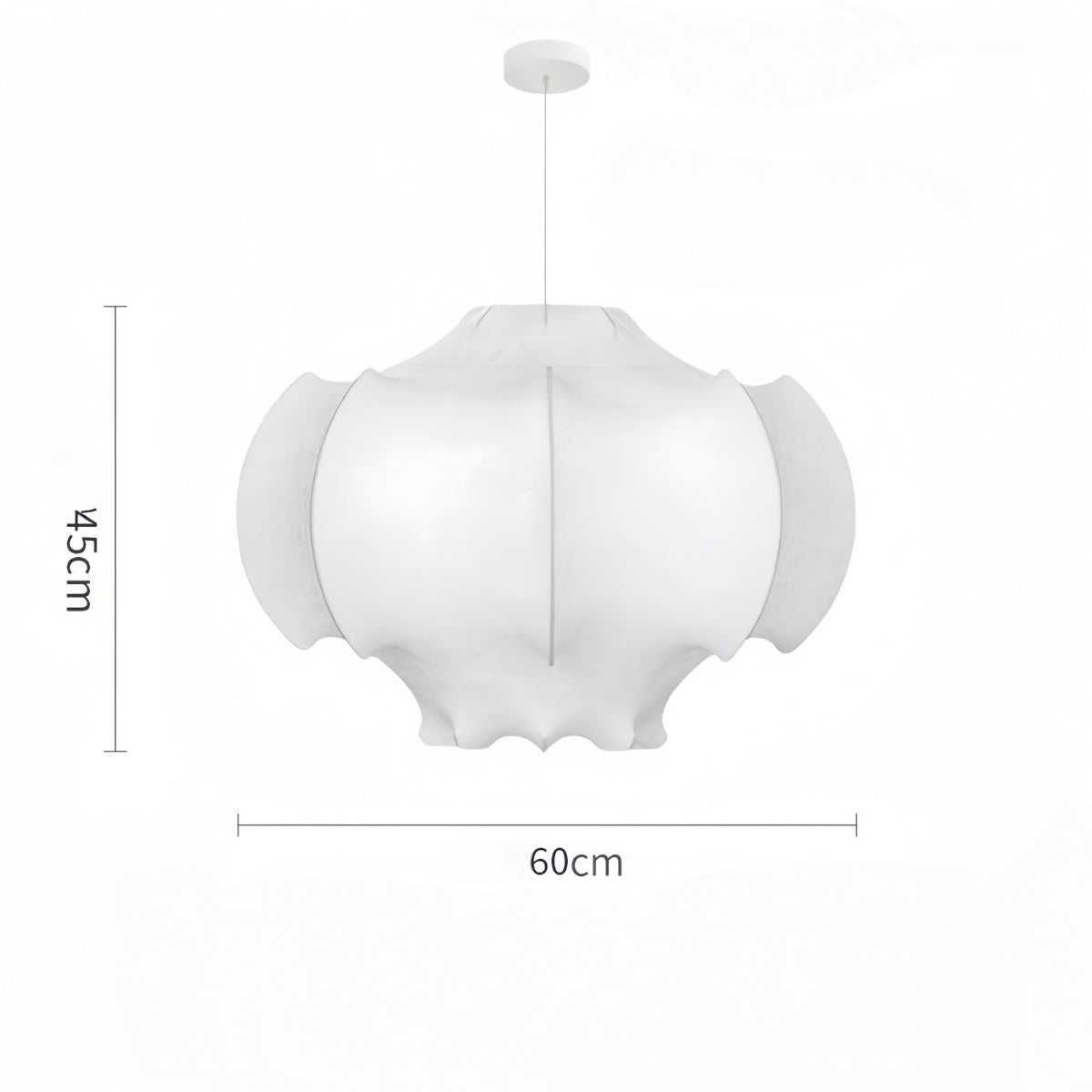 Vintage bedroom silk pendant light with soft diffused glow and French Wabi-Sabi design