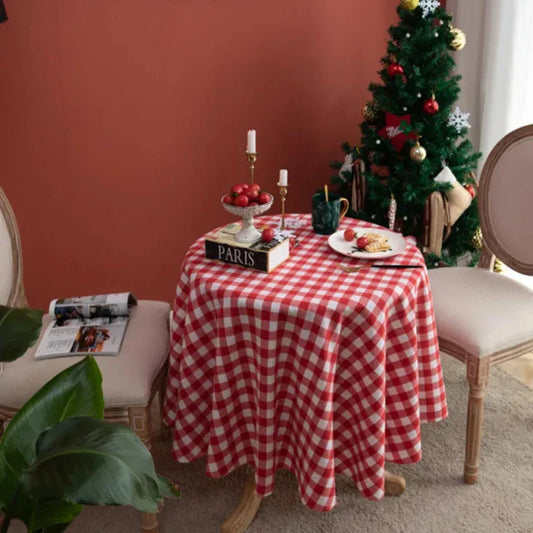 Christmas Tablecloth | Timeless Plaid Design, Easy Care, and Soft Comf - sparkledecor.com