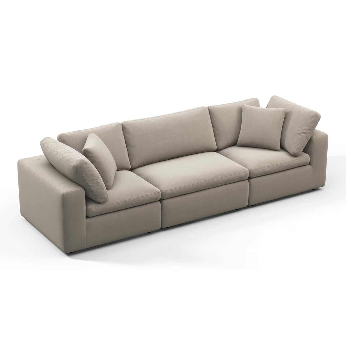 Oulton Sofa modern modular lounge with stain-resistant linen and feather-down cushions