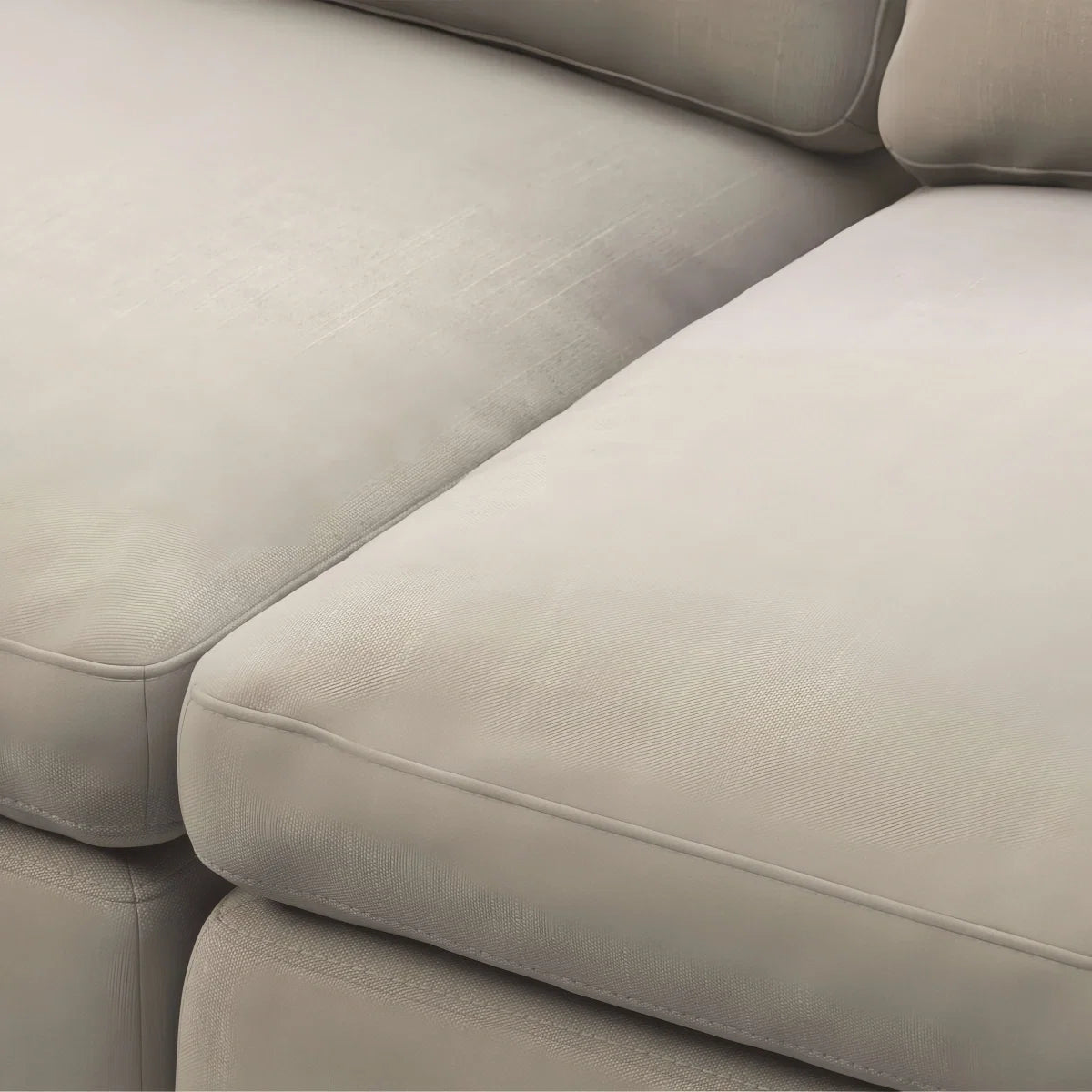 Oulton Sofa with overstuffed cushions and stain-resistant linen upholstery diagram