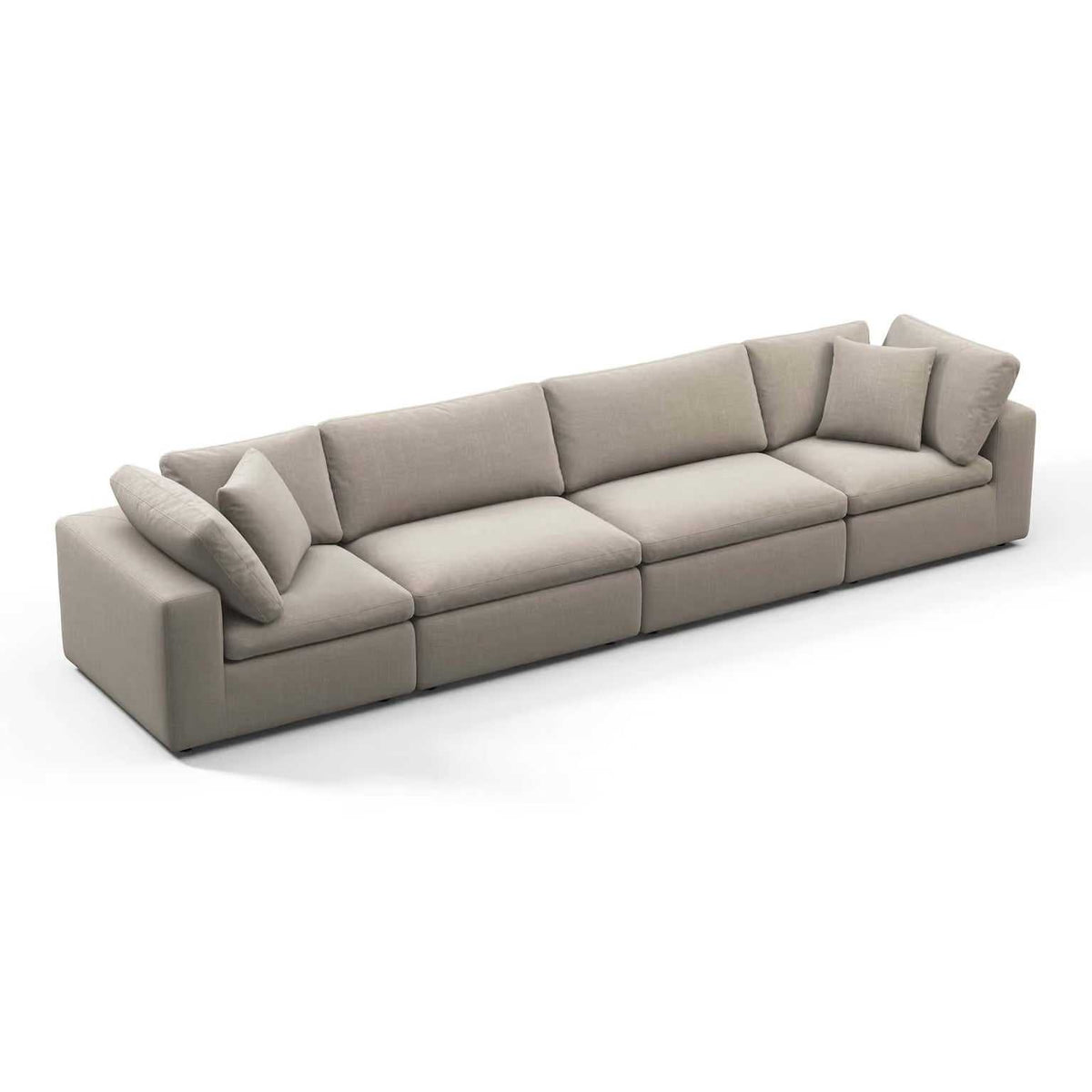 Contemporary Oulton Sofa with modular design, stain-resistant linen, and feather-down cushions
