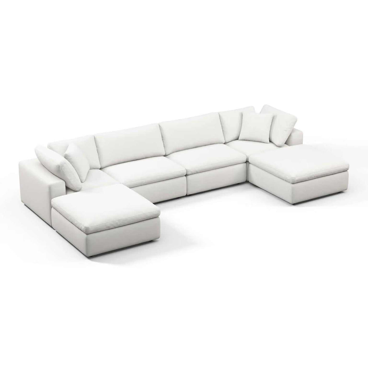 Contemporary Oulton Sofa with modular design, stain-resistant linen upholstery, and feather-down cushions