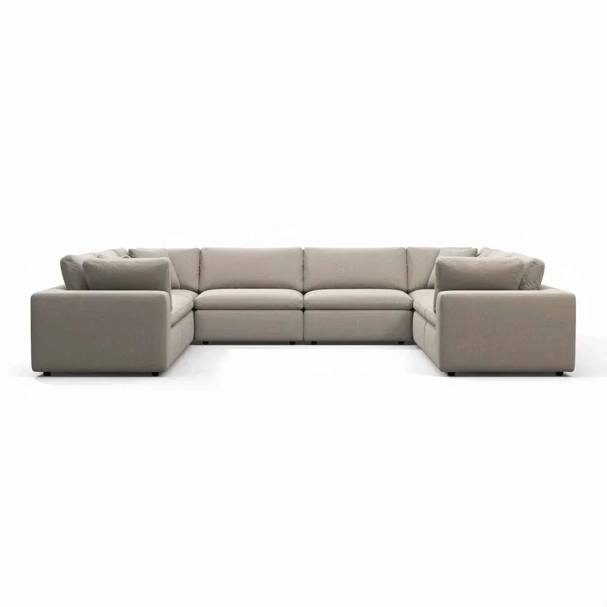 Oulton Sofa with overstuffed cushions and stain-resistant linen upholstery