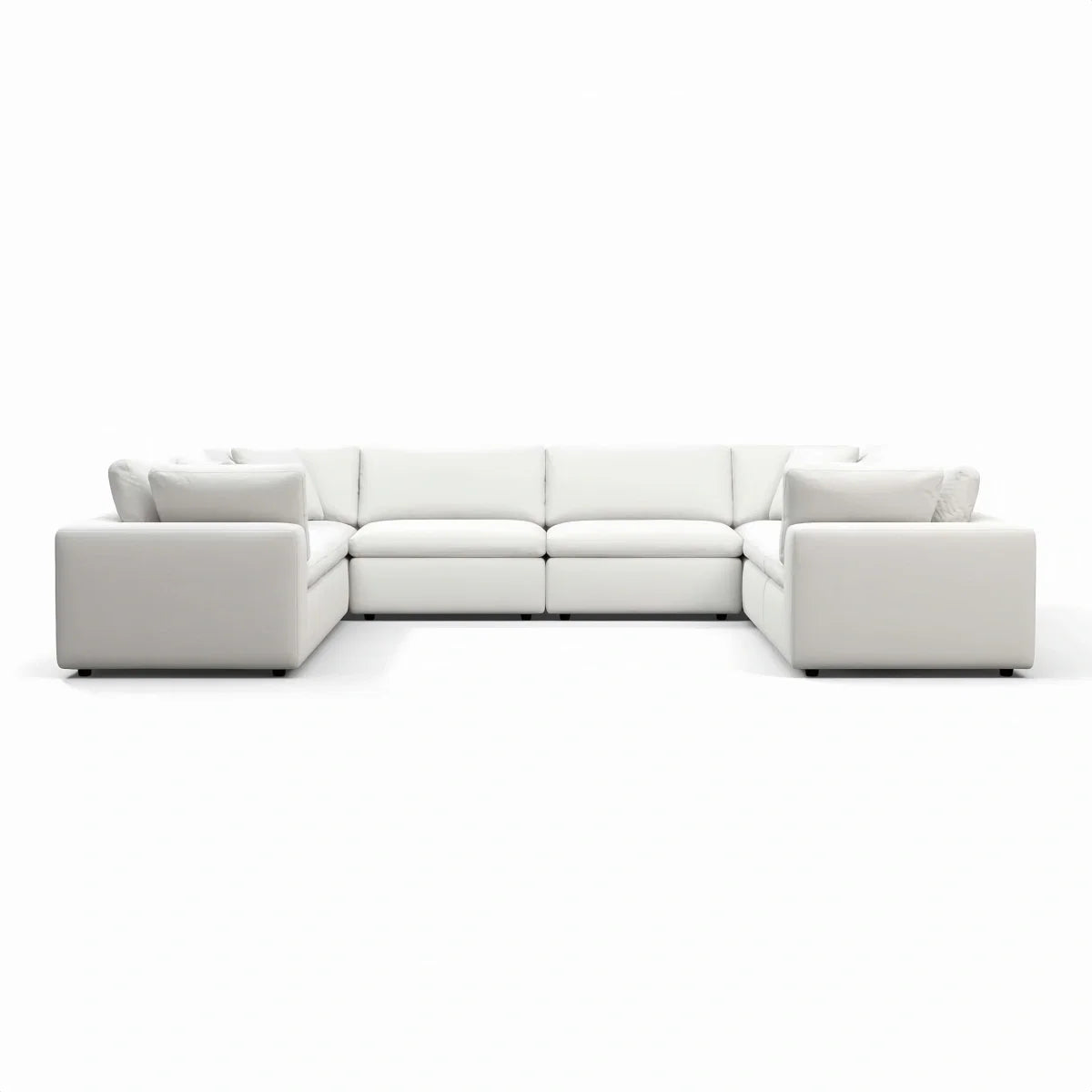 Oulton Sofa with ultra comfortable overstuffed feather cushions and stain-resistant linen upholstery
