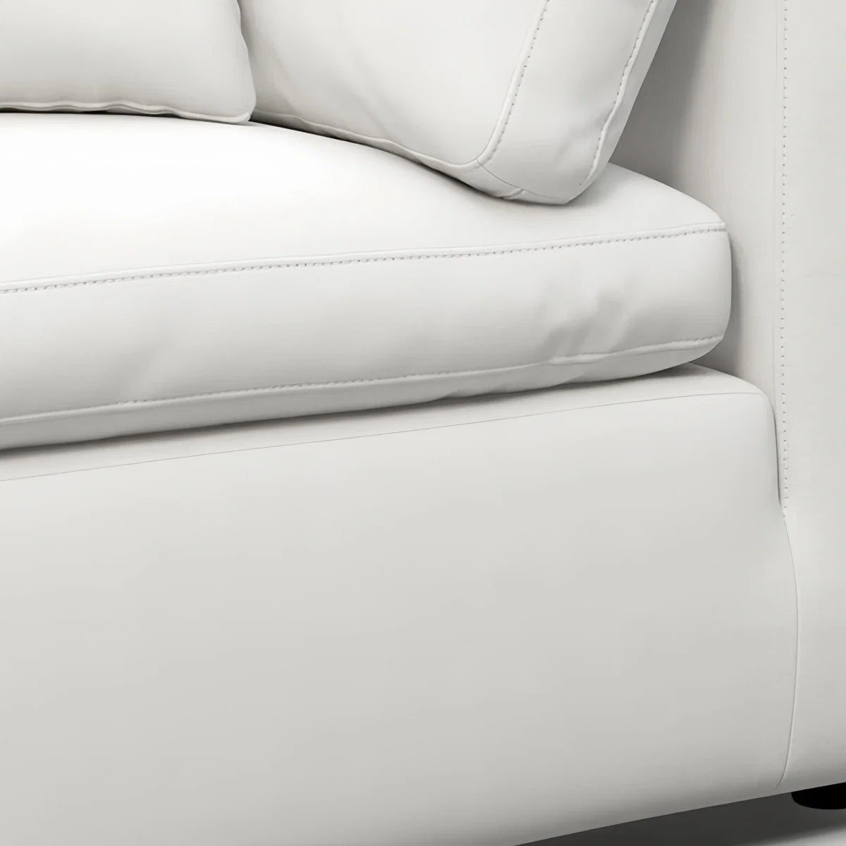 Oulton Sofa modern design with overstuffed feather cushions and stain-resistant linen upholstery