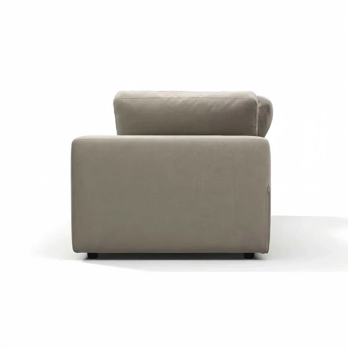 Oulton Sofa with overstuffed feather cushions and stain-resistant linen upholstery in contemporary design