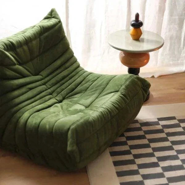 Ligne Roset Togo Sofa Replica – Vintage Green Velvet, Modern Modular Design