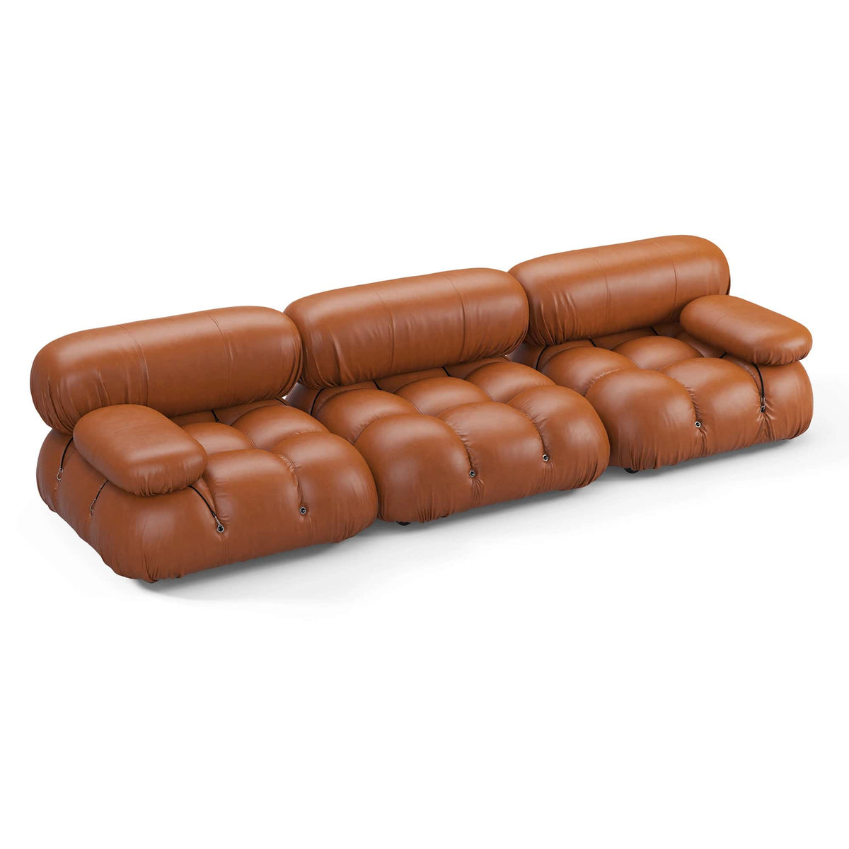 Camaleonda modular leather sofa with reconfigurable design and premium aniline leather upholstery