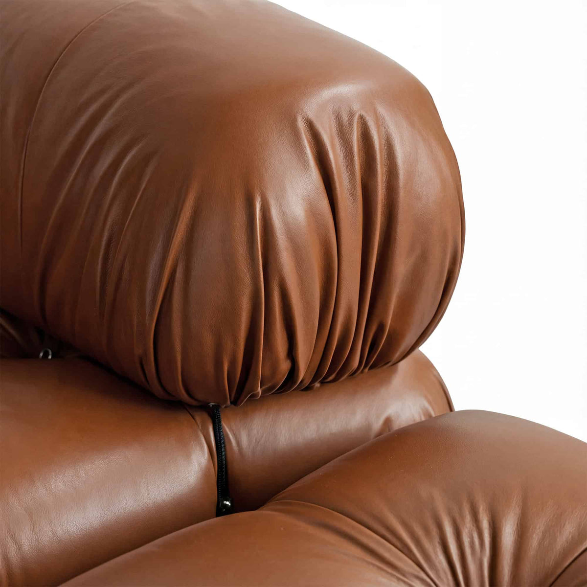 Camaleonda Modular Leather Sofa in premium aniline leather with reconfigurable design and solid wood feet