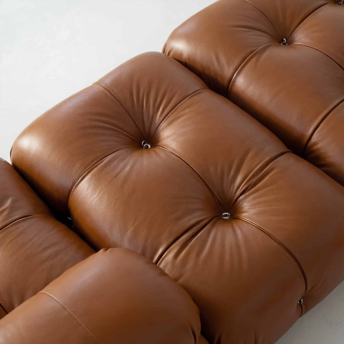 Camaleonda modular leather sofa with premium aniline leather and flexible configuration