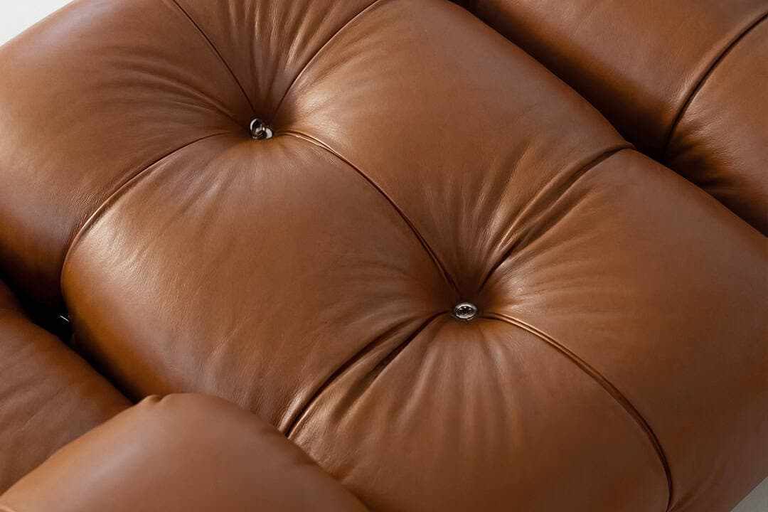 Camaleonda modular leather sofa with reconfigurable design and premium aniline leather upholstery