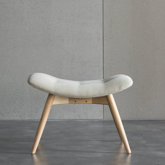 Comfy Chair Leather Ottoman Pouf - Ash Wood & PU Leather - sparkledecor.com