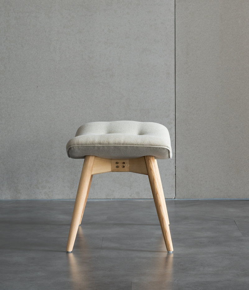 Comfy Chair Leather Ottoman Pouf - Ash Wood & PU Leather - sparkledecor.com