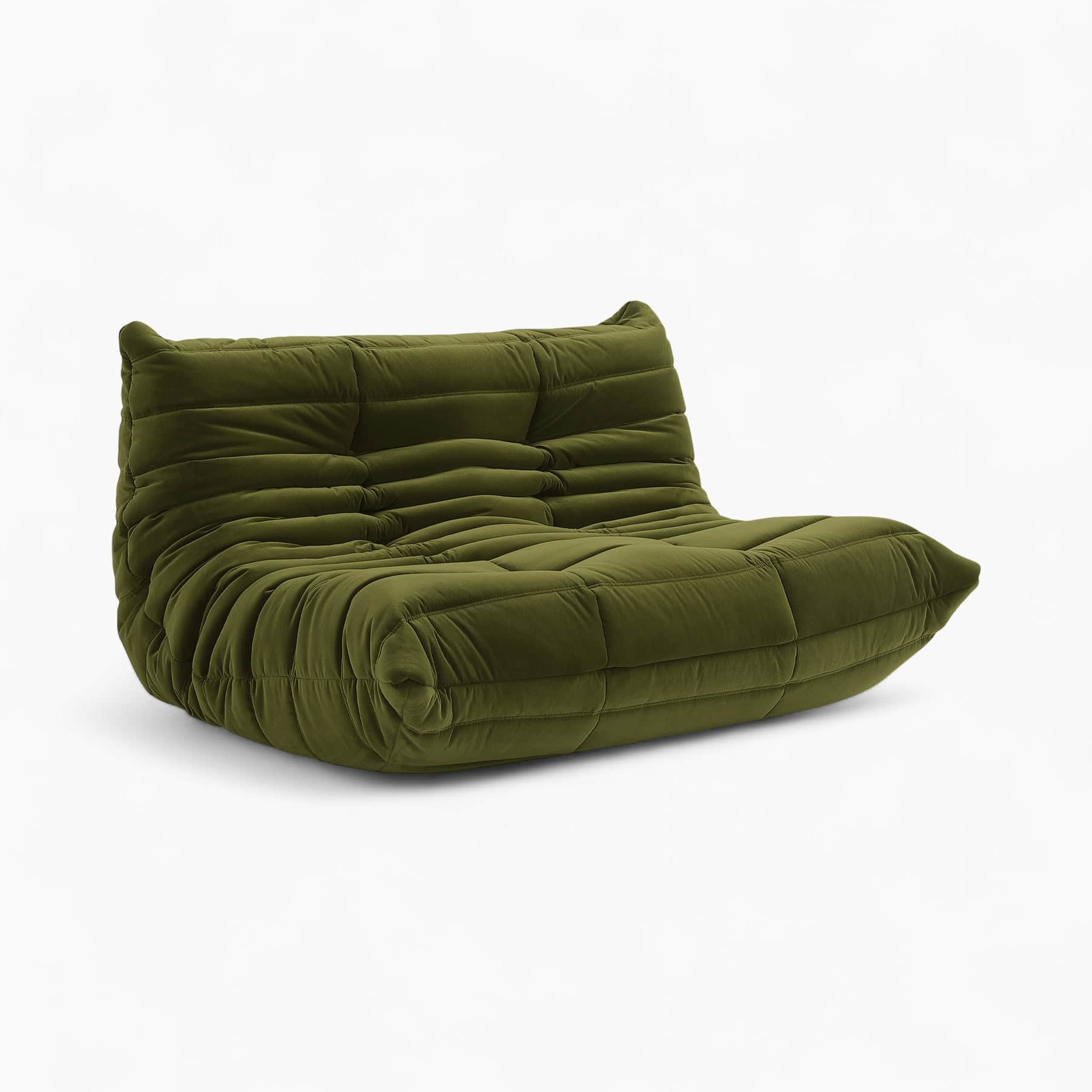 Ligne Roset Togo Sofa Replica – Vintage Green Velvet, Modern Modular Design