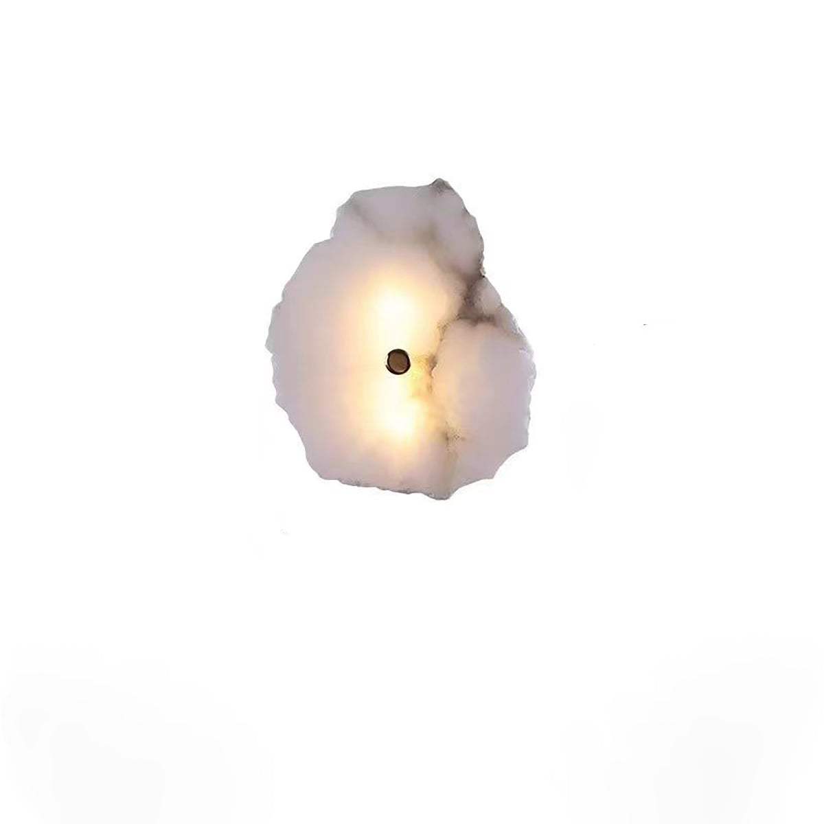 modern marble wall light with natural veining and warm LED glow