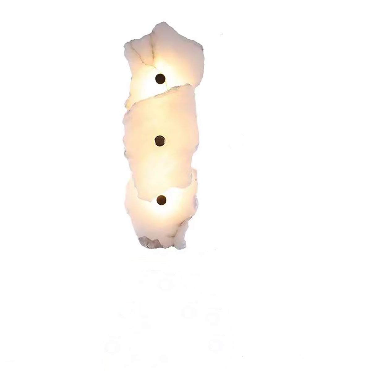 modern marble wall light with LED warm white illumination and solid brass accents