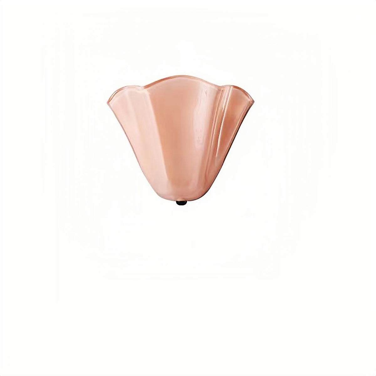 Vintage glass wall lamp with soft pink curved shade for hallway and living room lighting