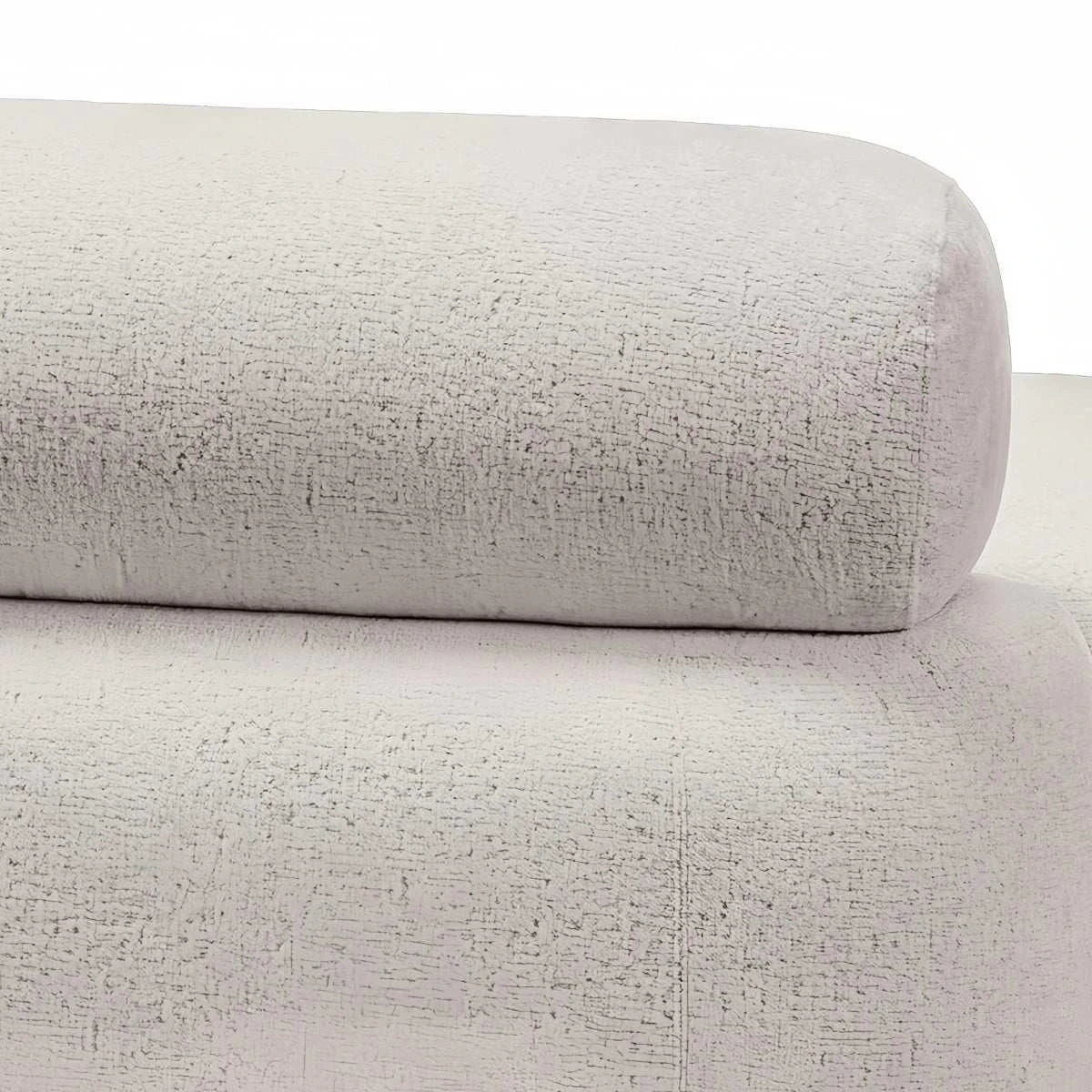 Eclipse sofa with curved silhouette and textured bouclé upholstery in a modern minimalist design